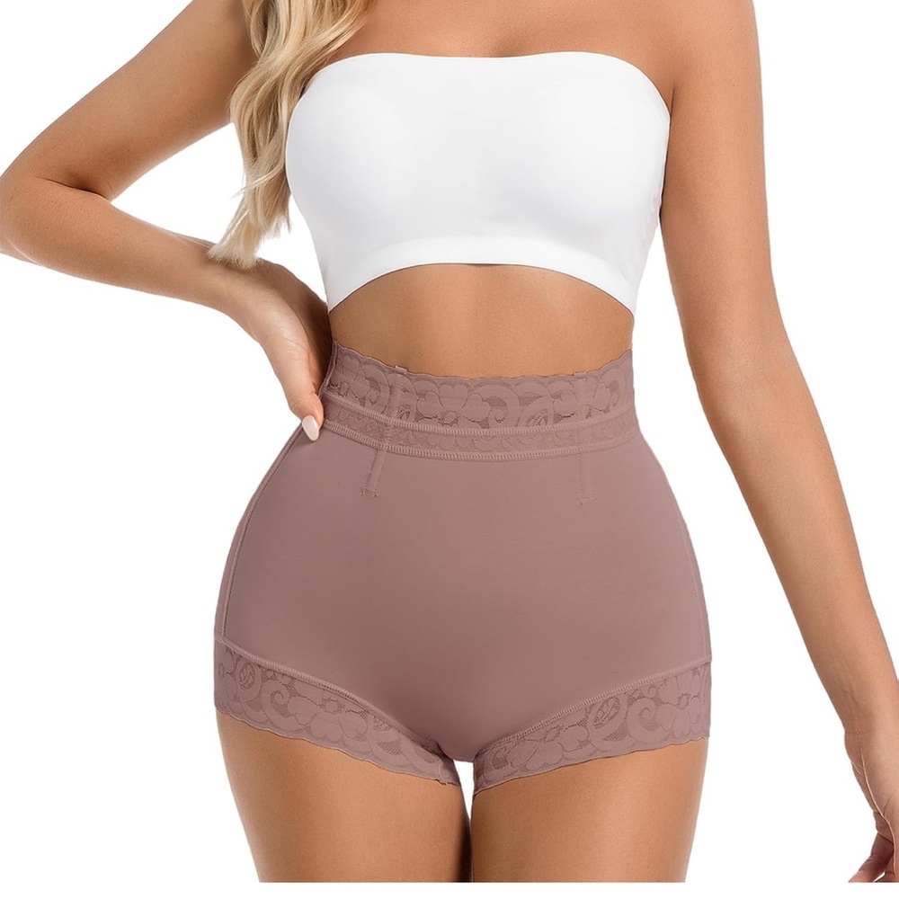 High-Waisted Lace Trim Shorts